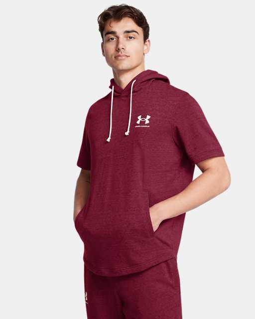 Haut à capuchon à manches courtes en tissu éponge UA Rival pour hommes Haut à capuchon à manches courtes en tissu éponge UA Rival pour hommes